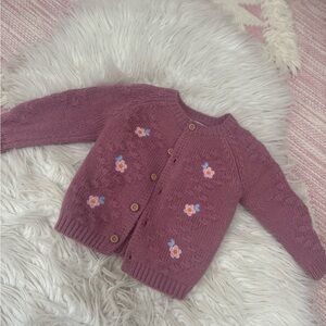 Primark Purple Kids Cardigan with Floral Design